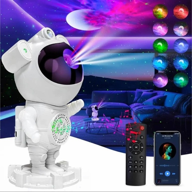УЦЕНКА!!! Ночник проектор звездного неба Астронавт Sky Star Astronaut ZZ-202 (ZB-1)-UC с Bluetooth колонкой