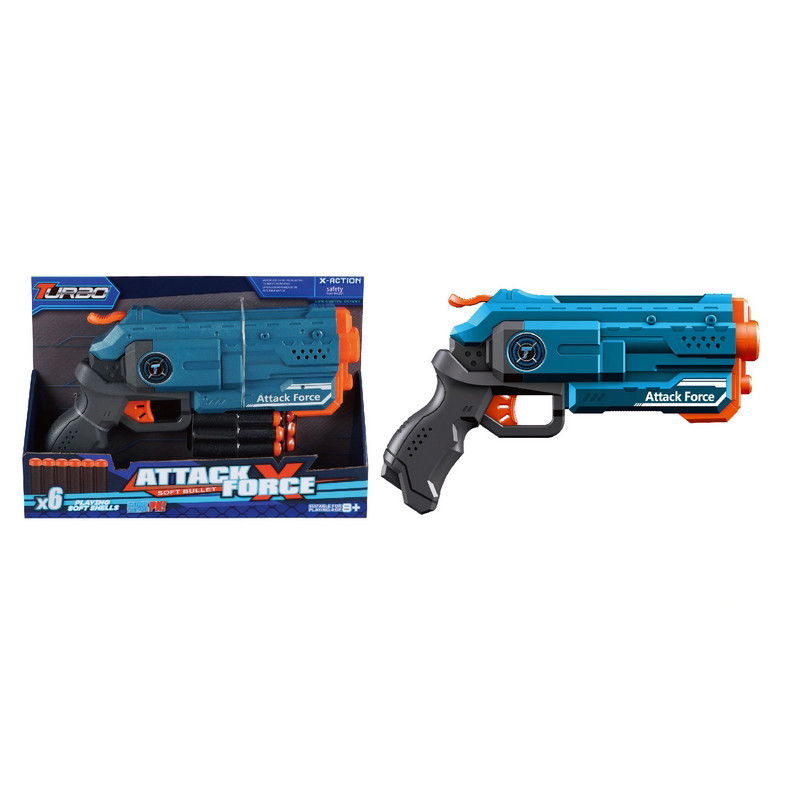 Игрушечный пистолет механический Blaster ВТ306 с мягкими патронами
