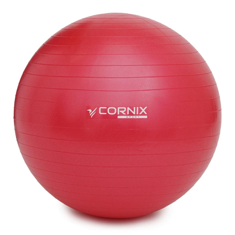 М'яч для фітнесу (фітбол) Cornix XR-0019 Red 65 см, Anti-Burst 