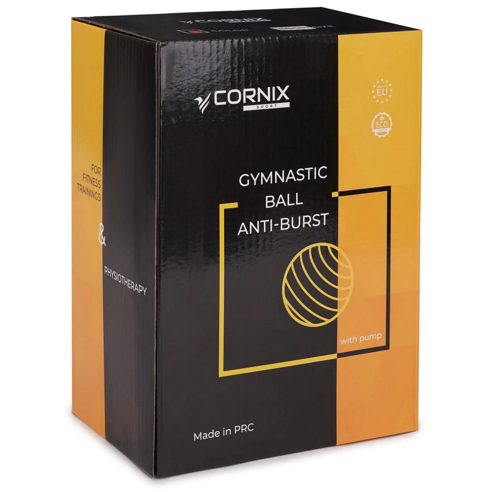 М'яч для фітнесу (фітбол) Cornix XR-0019 Red 65 см, Anti-Burst 