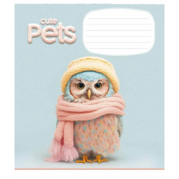 Тетрадь ученическая "Cute pets" Школярик 012-3253K-4 в клетку, 12 листов