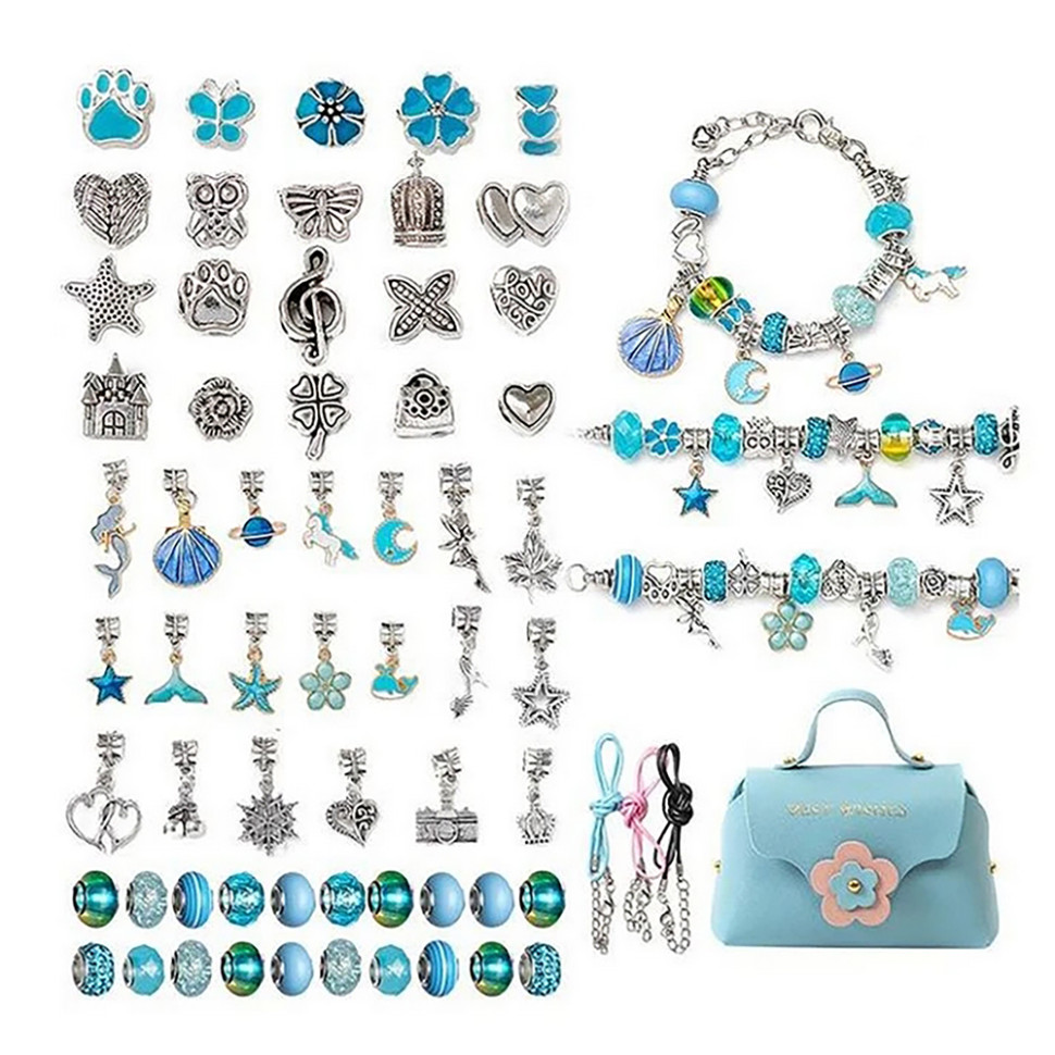Набір для створення браслетів і підвісок Bambi B4343(Blue)  із шармами