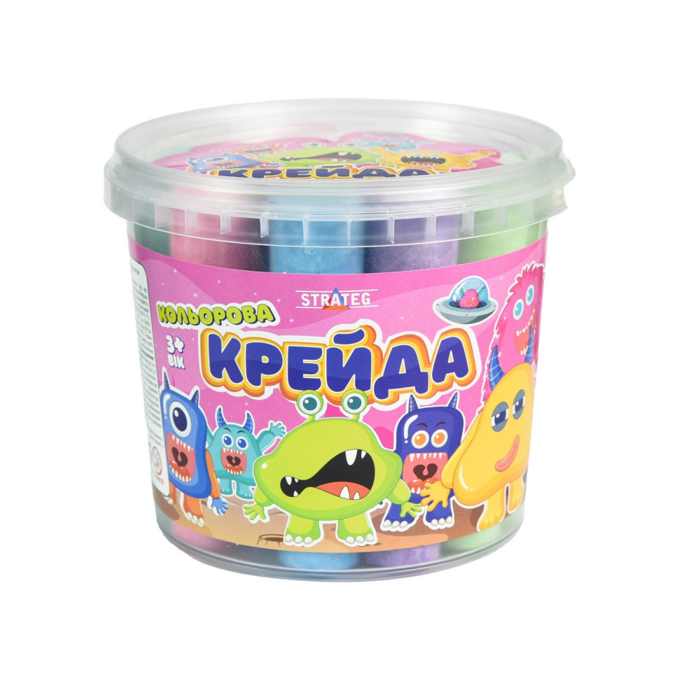 Крейда для малювання на асфальті Strateg 50138ST 16 штук, різнокольорова