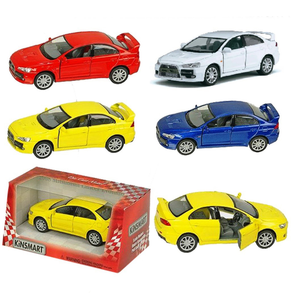 Автомобіль легкова MITSUBISHI LANCER EVOLUTION Kinsmart KT5329W інерційна, масштаб 1:36