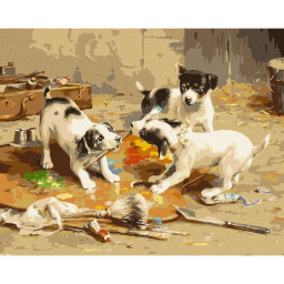 Картина по номерам "Маленькие художники" ©Carl Reichert Идейка KHO4357, 40х50 см