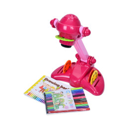 Детский Проектор Bambi YM2227-A(Pink) 34см, музика, світло, слайди 4 диска, 32картинки