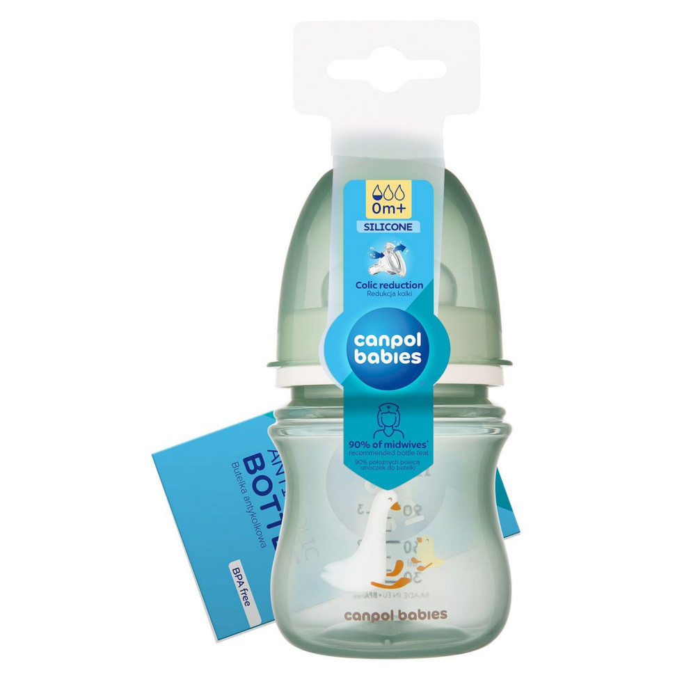 Бутылочка антиколиковая Гуси Canpol babies 35/245 с широким отверстием, 240 мл
