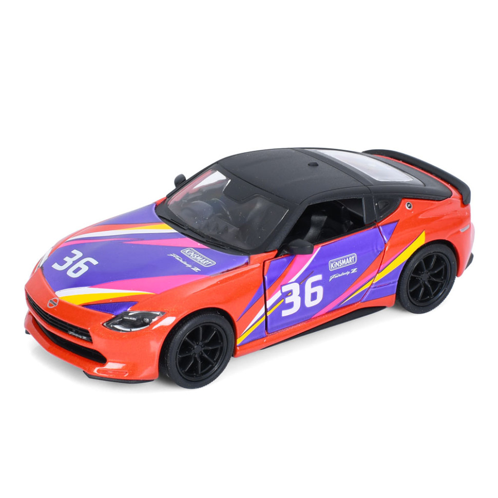 Машинка инерционная 2023 Nissan Fairlady Z Kinsmart KT5443WF(Orange) 1:36, 12 см, открываются двери