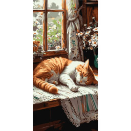 Картина по номерам "Рыжий котик" Origami LW5163, 40х80 см