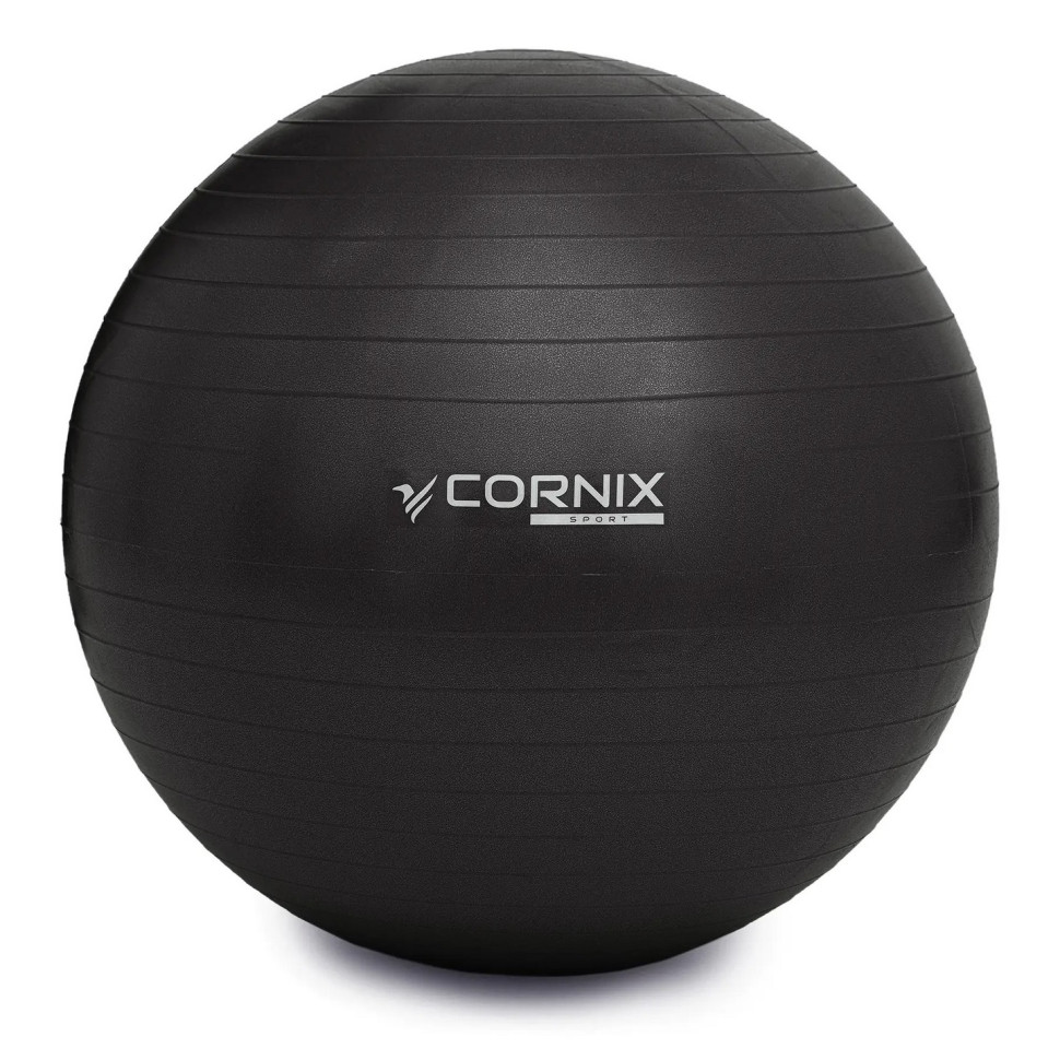 М'яч для фітнесу (фітбол) Cornix XR-0020 Black 65 см, Anti-Burst