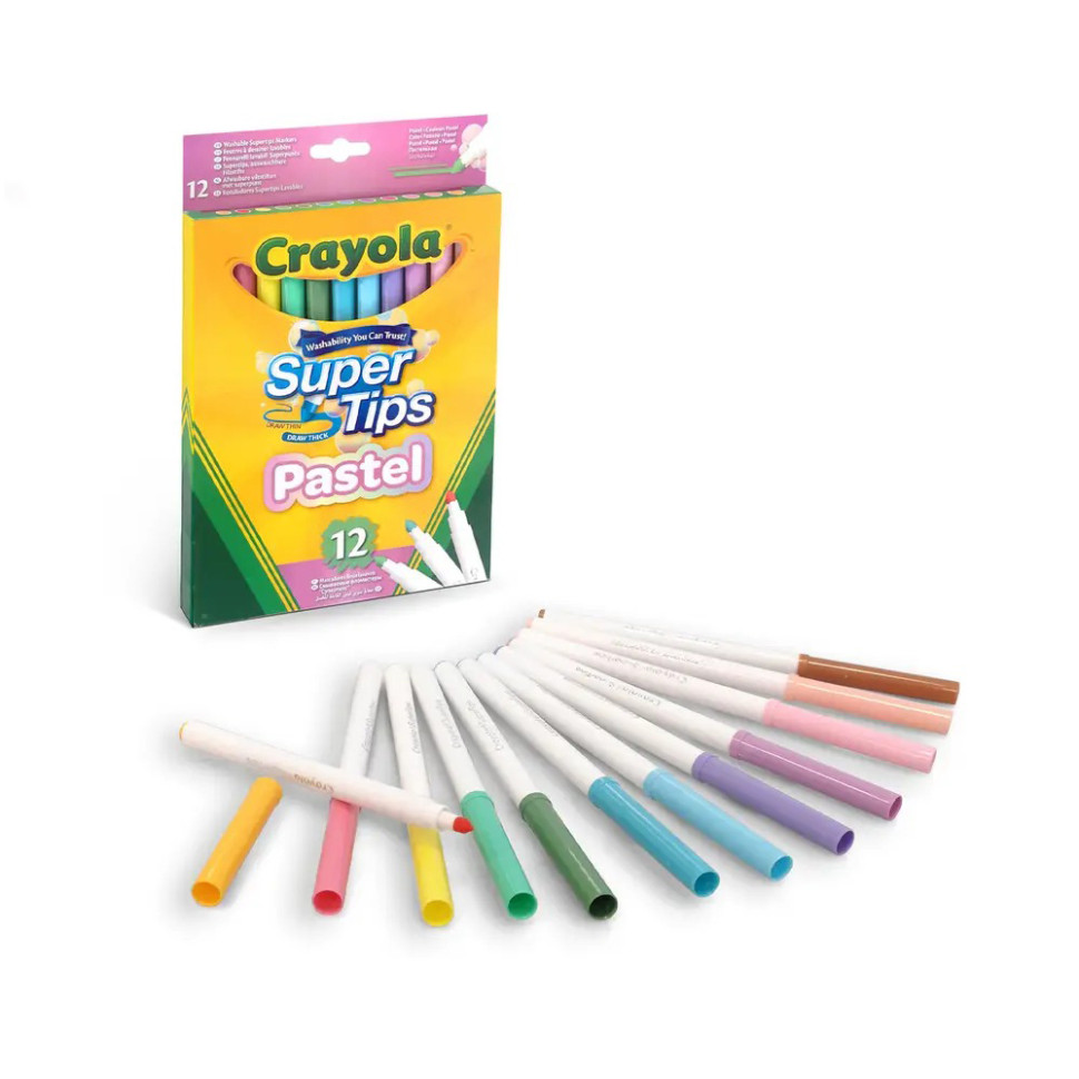 Набор фломастеров Supertips Crayola 58-7515 пастельные цвета, 12 шт