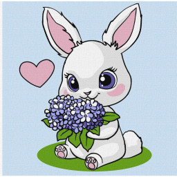 Картина по номерам "Зайчик с гортензиями" ©art_selena_ua Идейка KHO1244, 25х25 см Картина по номерам "Зайчик с гортензиями" ©art_selena_ua Идейка KHO1244, 25х25 см