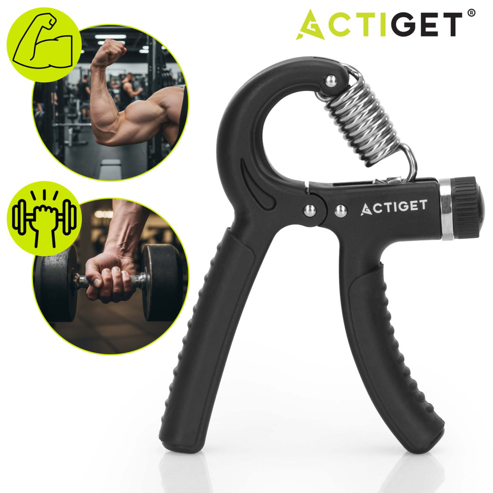 Еспандер кистьовий з регульованим навантаженням Actiget ACT0051 Black 5-60 кг