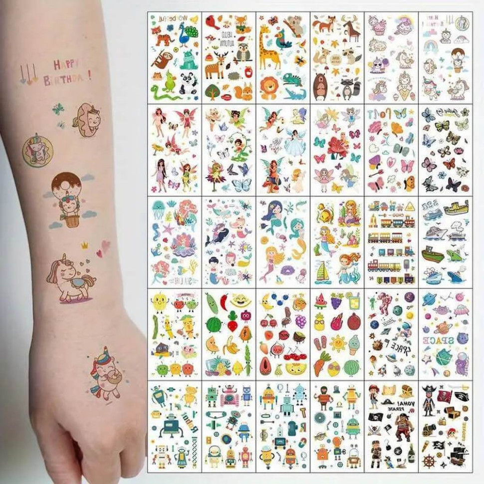 Набор детских временных тату «Для детей» Fresh Tattoo tattoo-kids-mini-set-30
