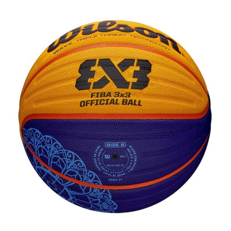 М'яч баскетбольний Fiba 3X3 game ball Paris retail 2024 6F Wilson WZ1011502XB6F № 6