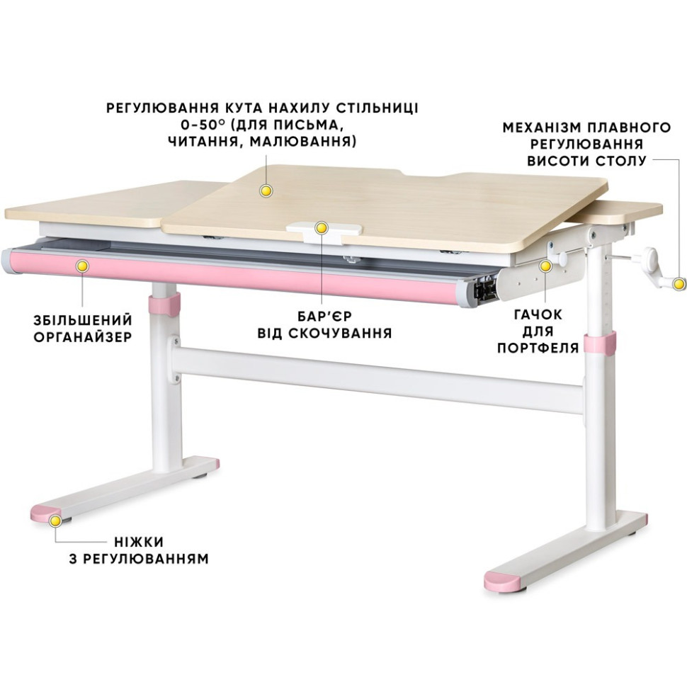 Детская парта TH-360 Lite Evo-kids TH-360 TG/PN Lite, Pink