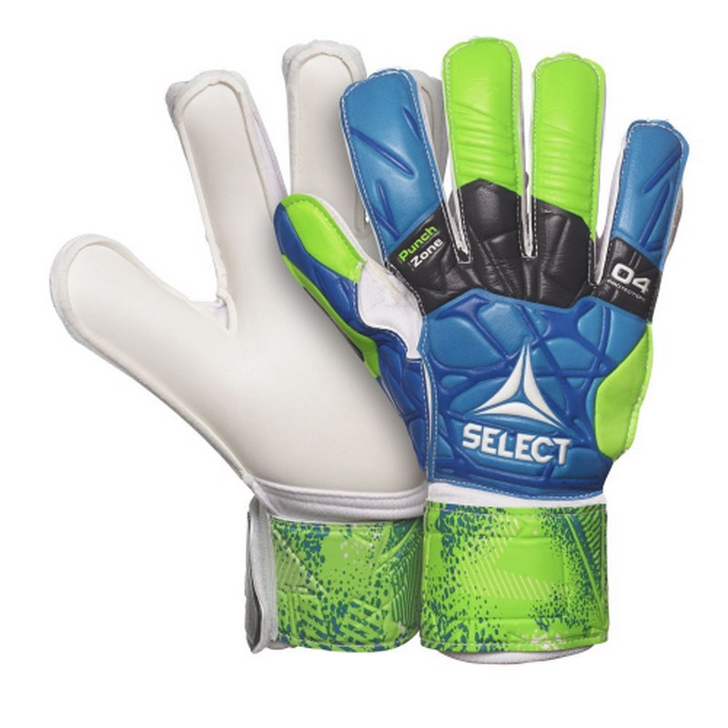 Перчатки вратарские GOALKEEPER GLOVES 04 HAND GUARD Select 601040-332 синий, зеленый 17 см