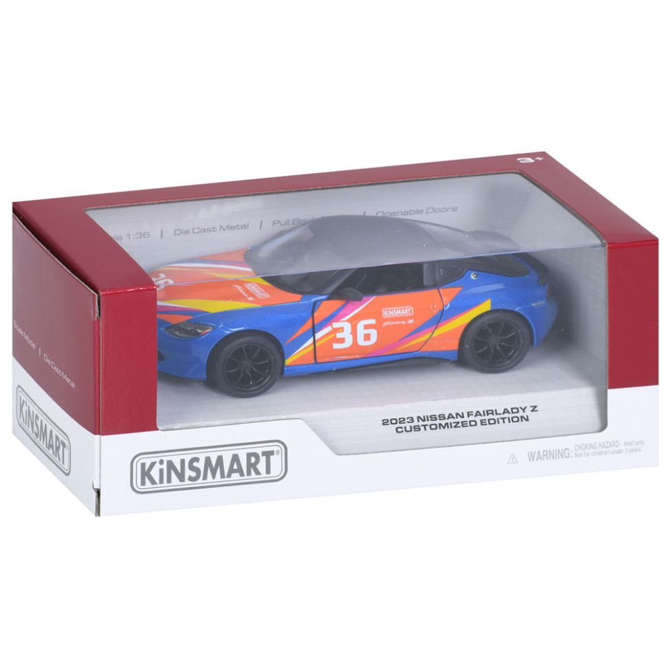 Машинка инерционная 2023 Nissan Fairlady Z Kinsmart KT5443WF(Blue) 1:36, 12 см, открываются двери