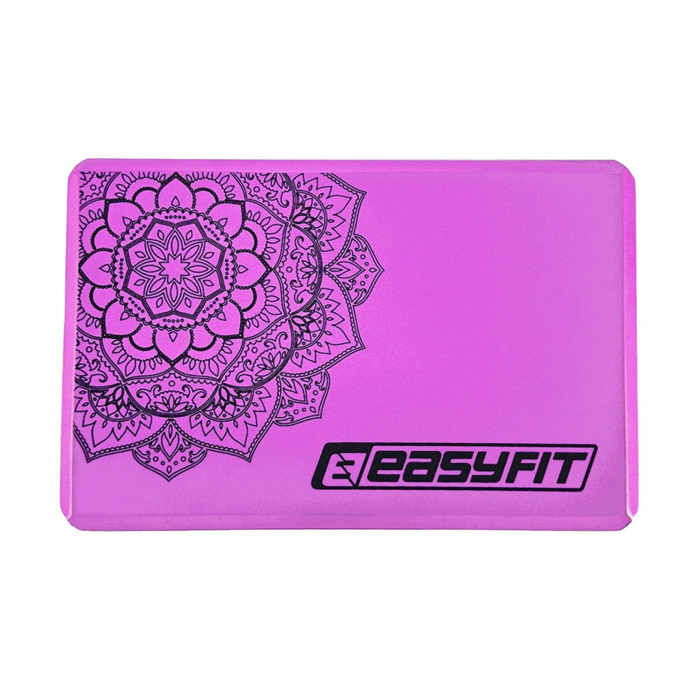 Блок для йоги з малюнком EasyFit EF-1819-V, EVA, фіолетовий