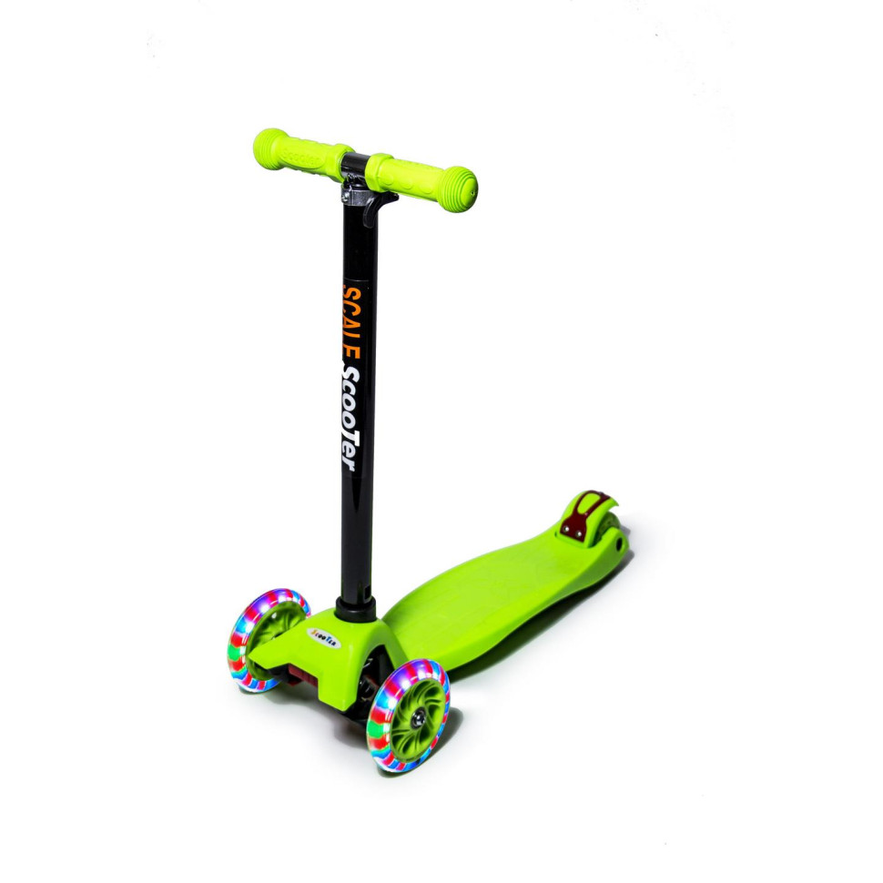 Дитячий чотириколісний самокат MAXI Bambi 1451405545 Green з підсвічуванням