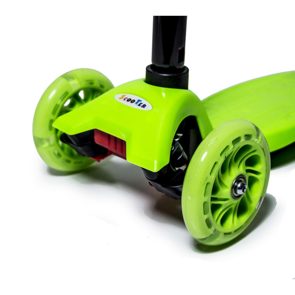 Дитячий чотириколісний самокат MAXI Bambi 1451405545 Green з підсвічуванням