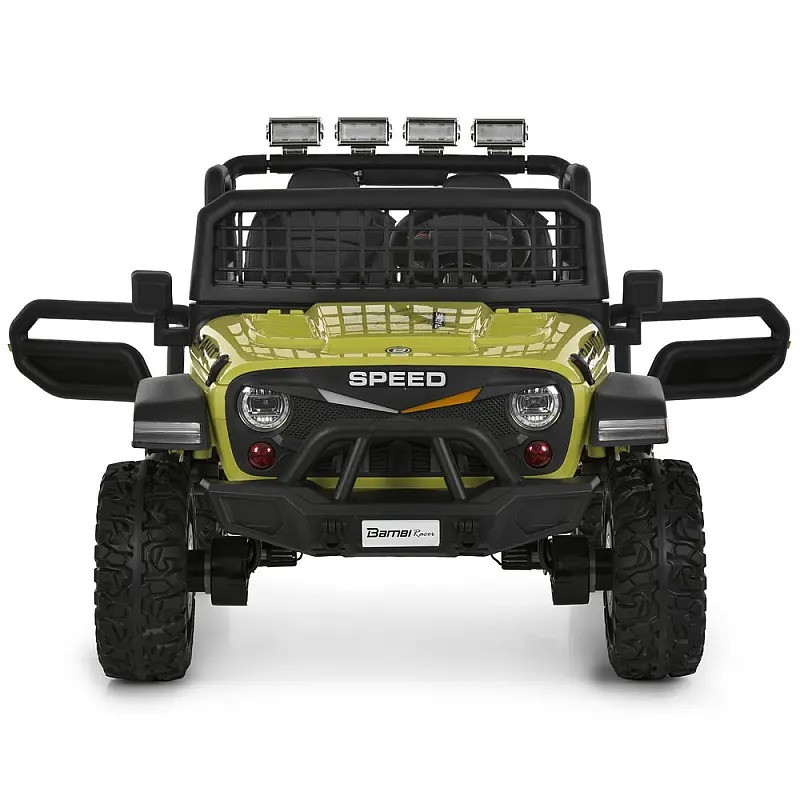 Дитячий електромобіль Джип Bambi Racer M 6376EBLR-10 до 50 кг, зелений