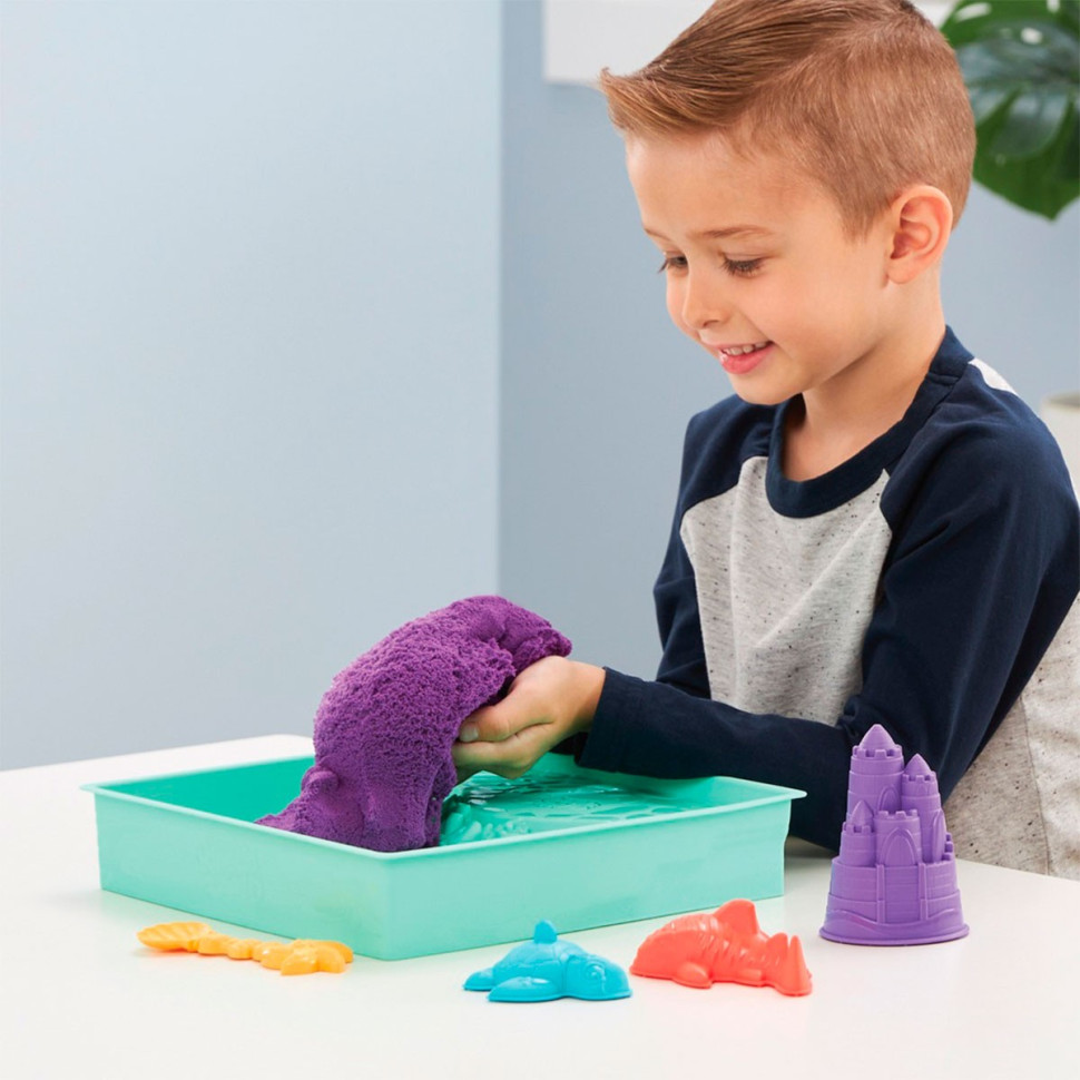 Набор песка для детского творчества «V2 Замок из песка» Kinetic Sand 71402 фиолетовый 454 г 