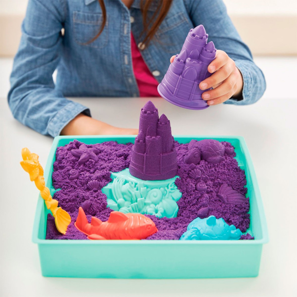 Набор песка для детского творчества «V2 Замок из песка» Kinetic Sand 71402 фиолетовый 454 г 