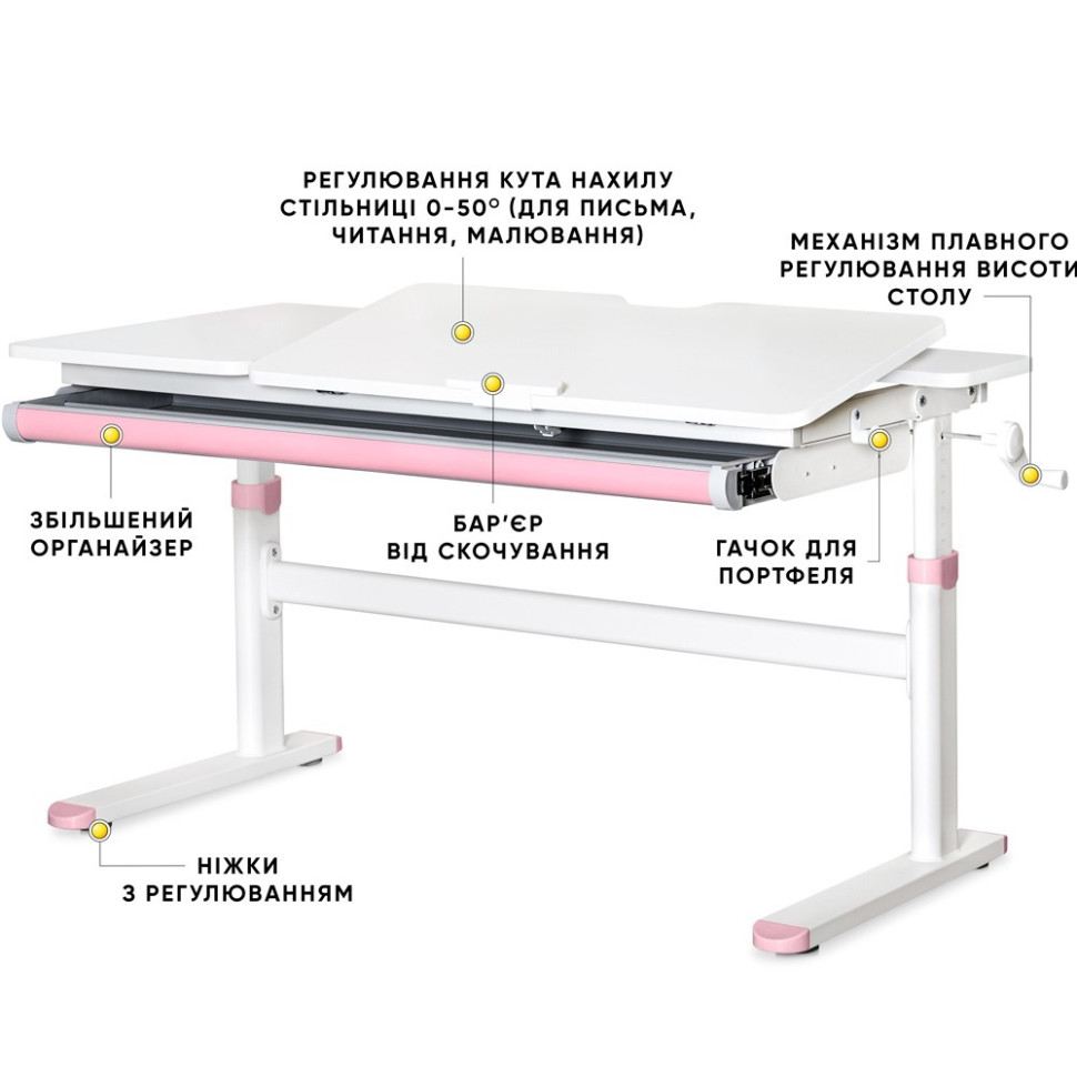 Детская парта TH-360 Lite Evo-kids TH-360 WG/PN Lite, Pink