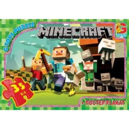 Пазл детский "Minecraft" G-Toys MC770 постер, 35 элементов