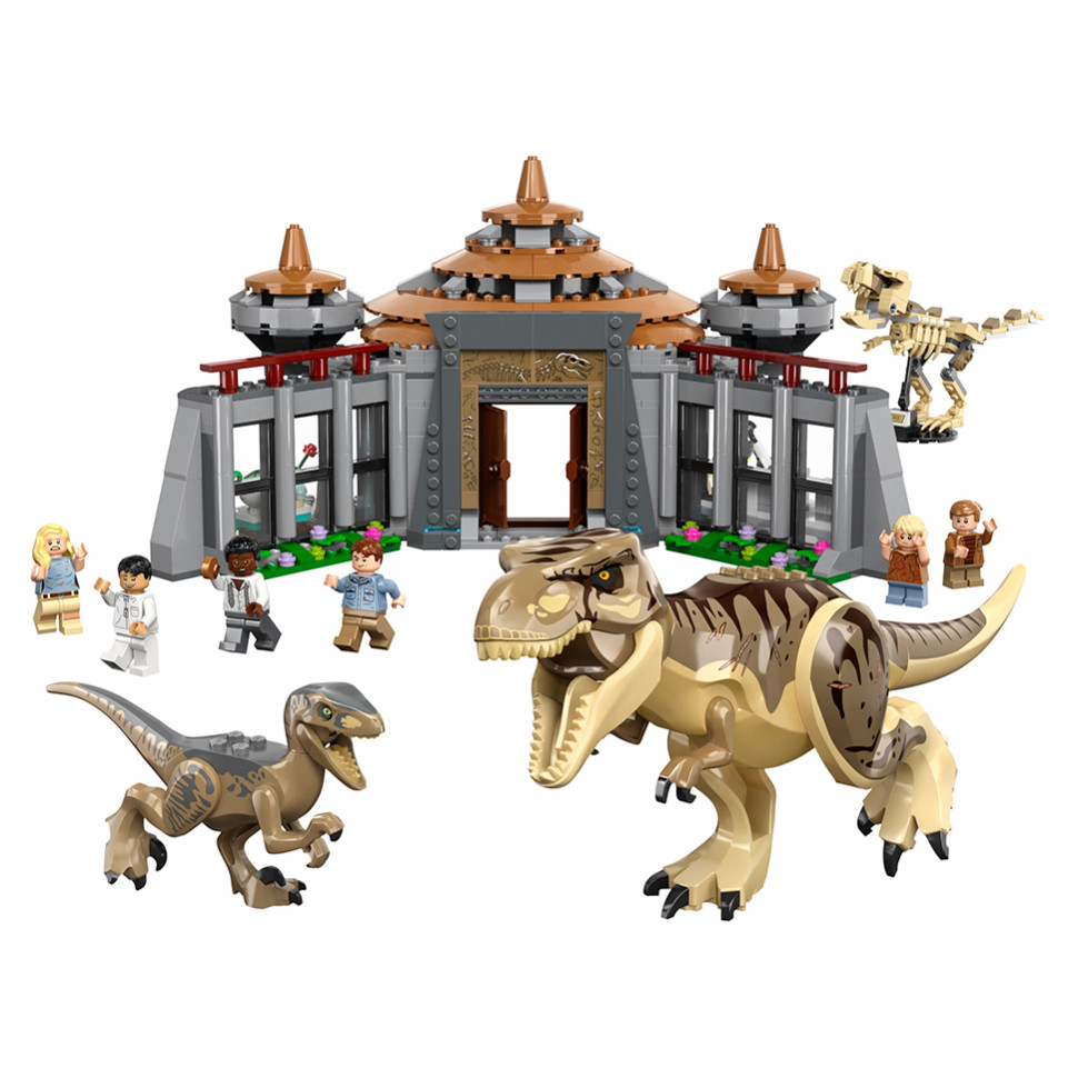 Конструктор LEGO Jurassic Park Центр відвідувачів: Атака тиранозавра й раптора 76961, 693 деталі 