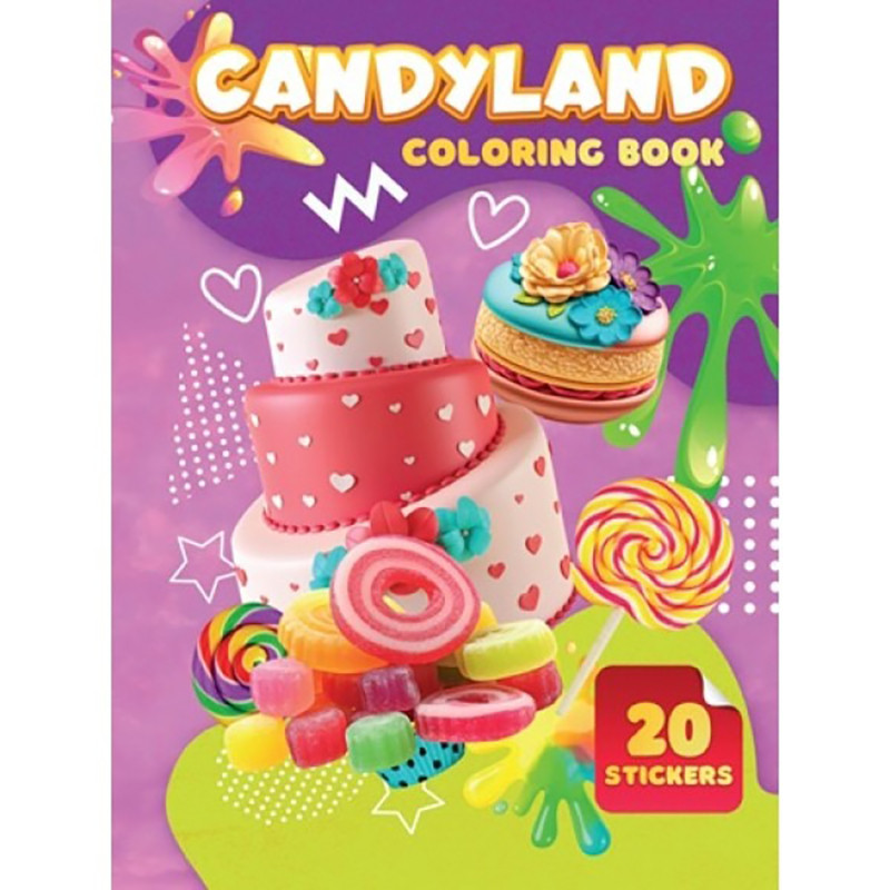 Дитяча розмальовка Candyland Jumbi А06012506, 20 наліпок А4 