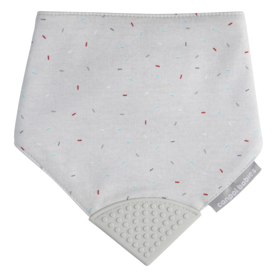 Дитячий слинявчик з прорізувачем Canpol babies 26/902_grey сірий