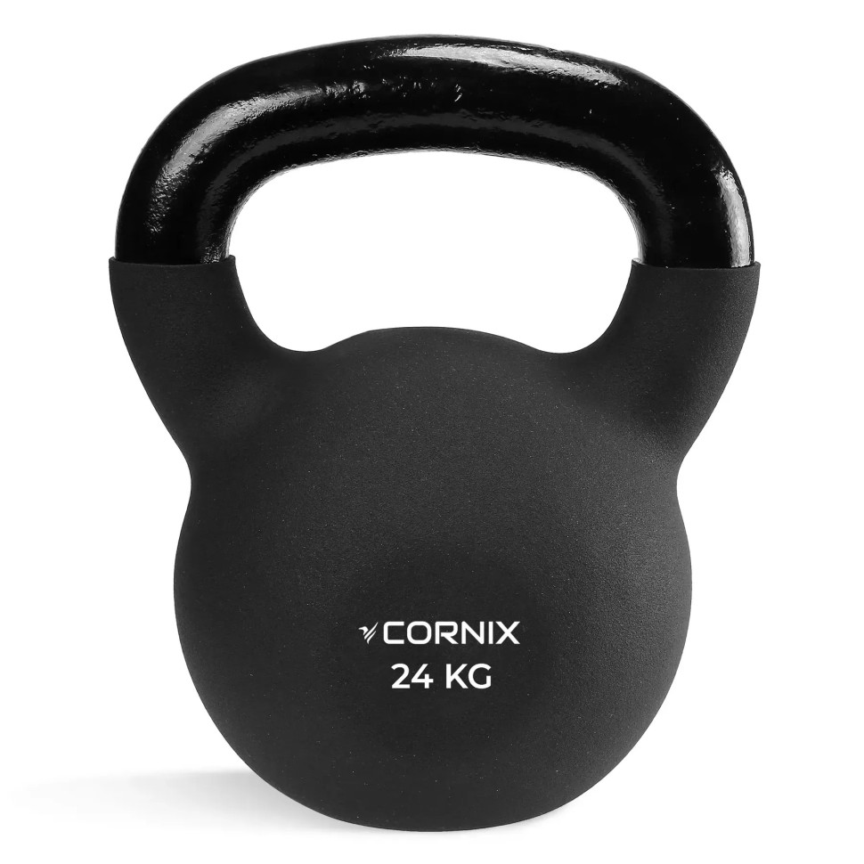 Гиря металлическая Cornix XR-0440 с виниловым покрытием 24 кг, черный