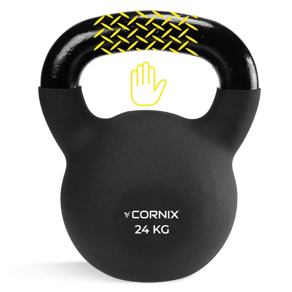 Гиря металлическая Cornix XR-0440 с виниловым покрытием 24 кг, черный