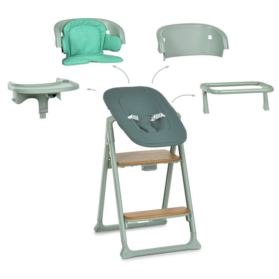Детский стульчик для кормления 4 в 1 GROWEE El Camino ME 1222 Sage Green