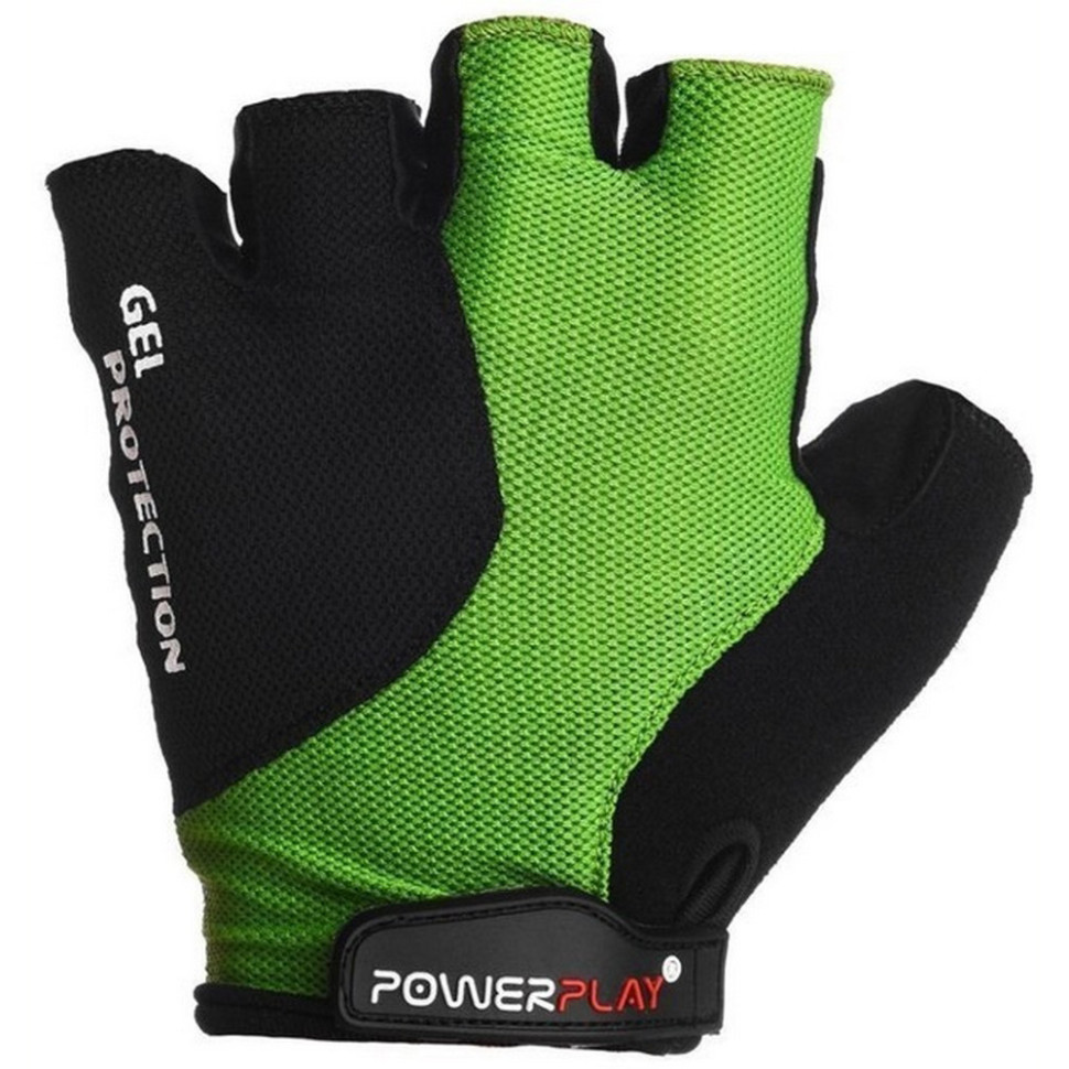 Велоперчатки 5028 A PowerPlay 5028A_M_Green, Черно-зеленые, M