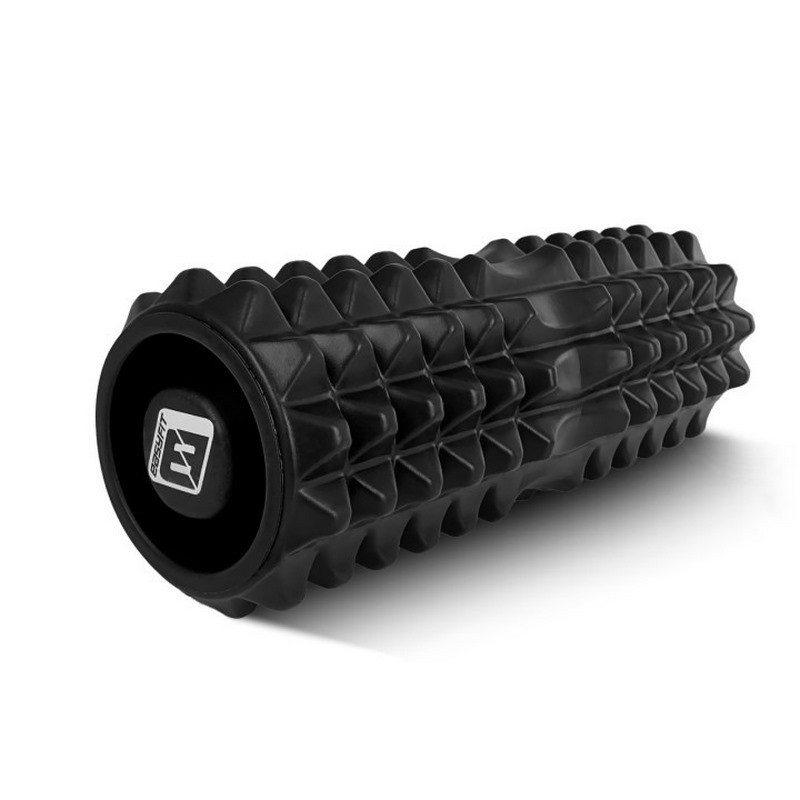 Массажный ролик Grid Rolle 1.2 EasyFitr EF-2022a-BK 33 см, с заглушками с двух сторон, черный