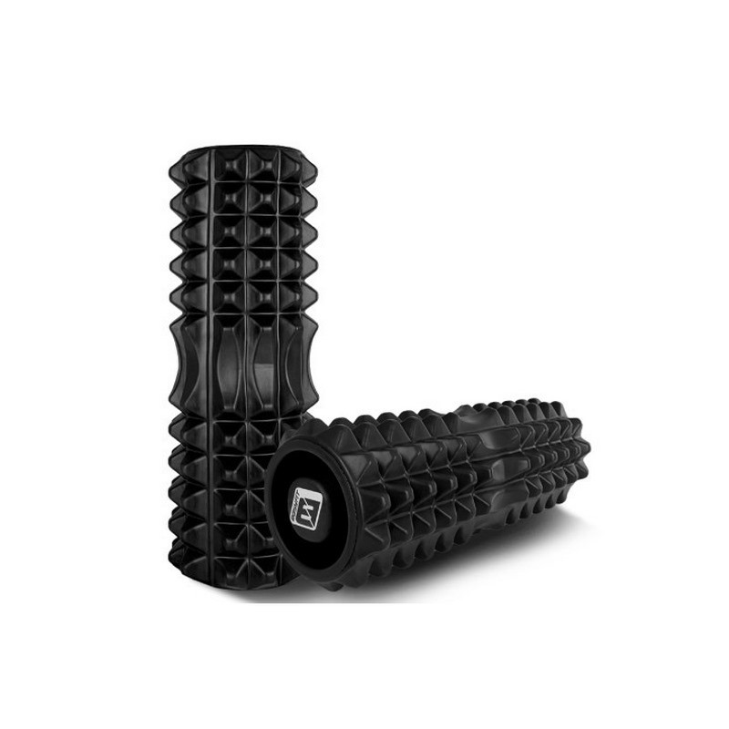 Массажный ролик Grid Rolle 1.2 EasyFitr EF-2022a-BK 33 см, с заглушками с двух сторон, черный