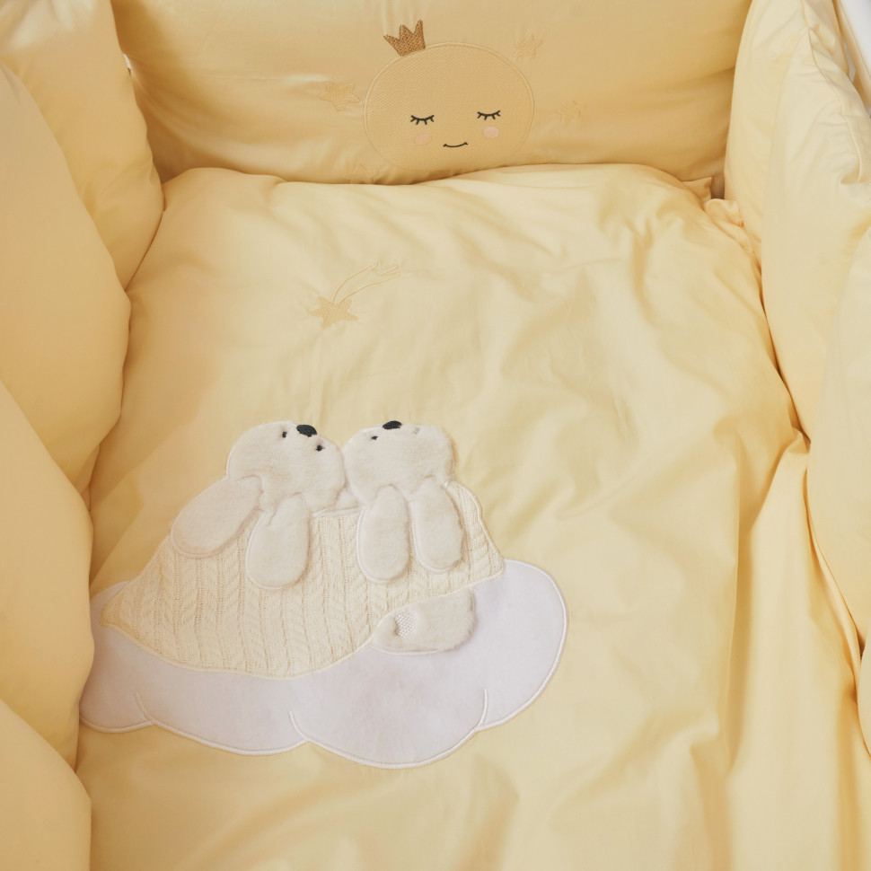 Постільний комплект білизни Babycentre & Moonlight Twins 4011-BTMO-05 ванільний 6 елементів