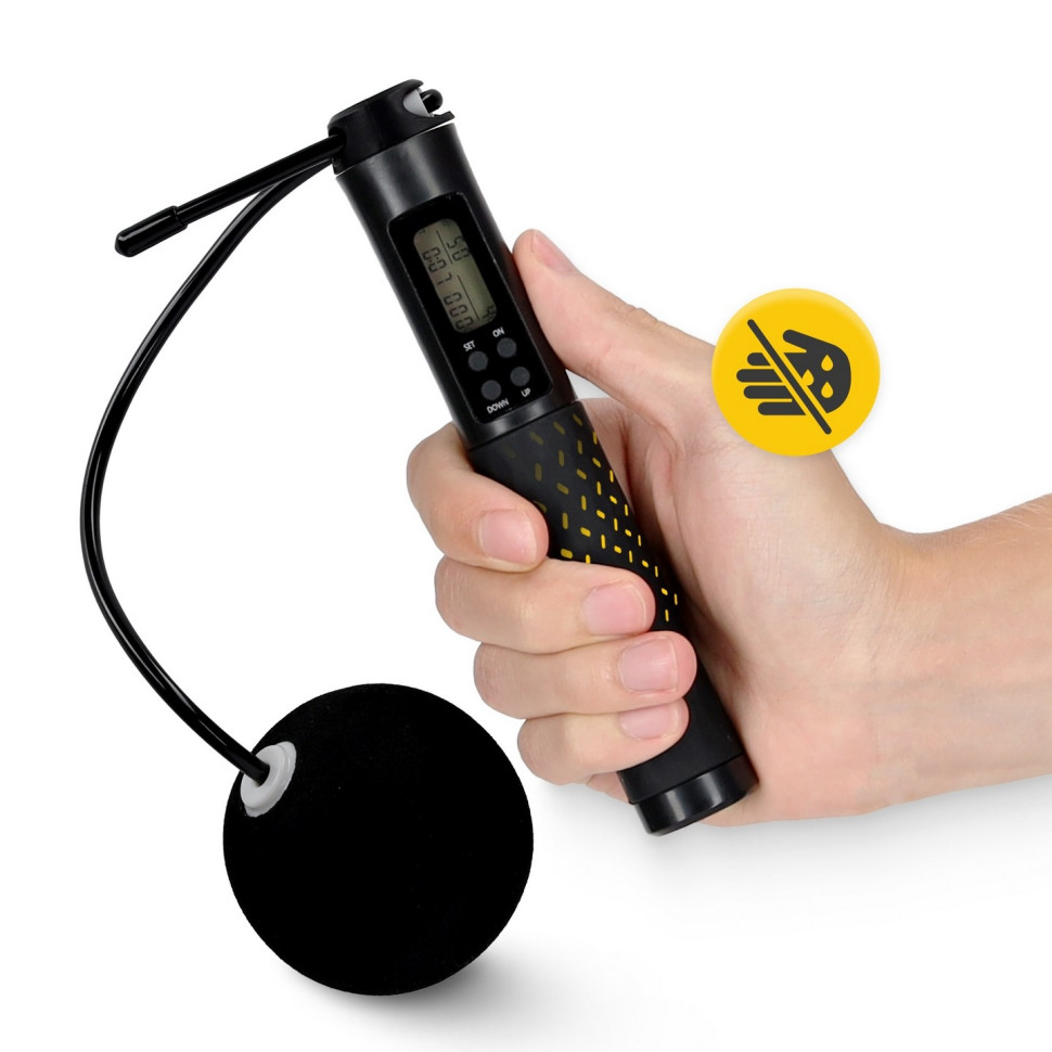 Скакалка со счетчиком 2 в 1 4FIZJO P-5905973402200 проводная-беспроводная, Black 