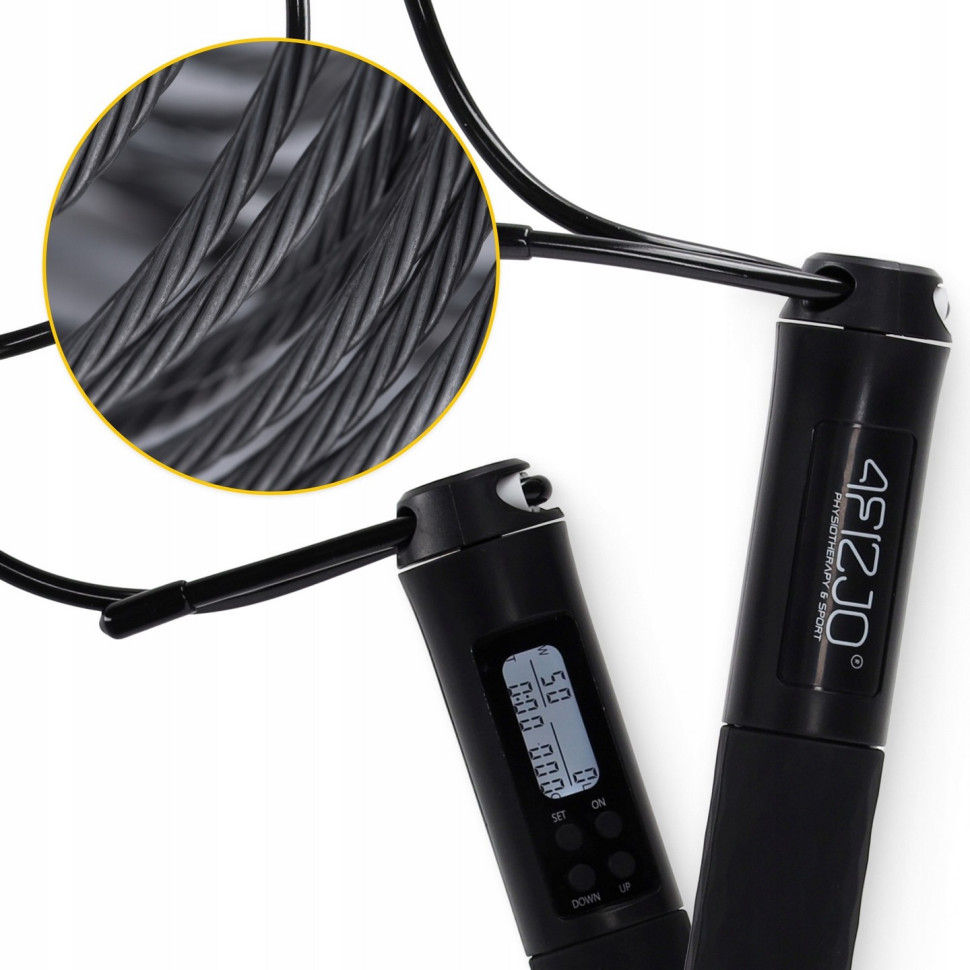 Скакалка со счетчиком 2 в 1 4FIZJO P-5905973402200 проводная-беспроводная, Black 