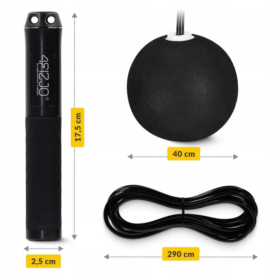 Скакалка со счетчиком 2 в 1 4FIZJO P-5905973402200 проводная-беспроводная, Black 