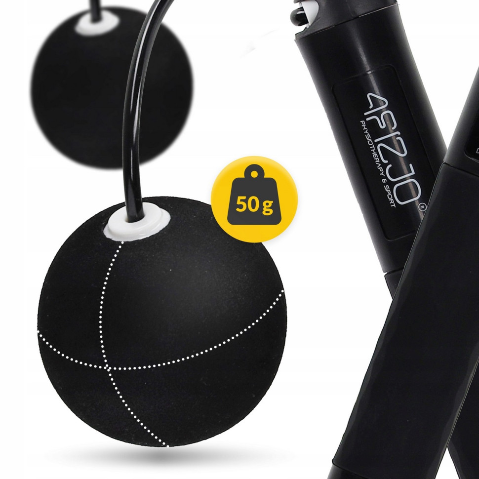 Скакалка со счетчиком 2 в 1 4FIZJO P-5905973402200 проводная-беспроводная, Black 