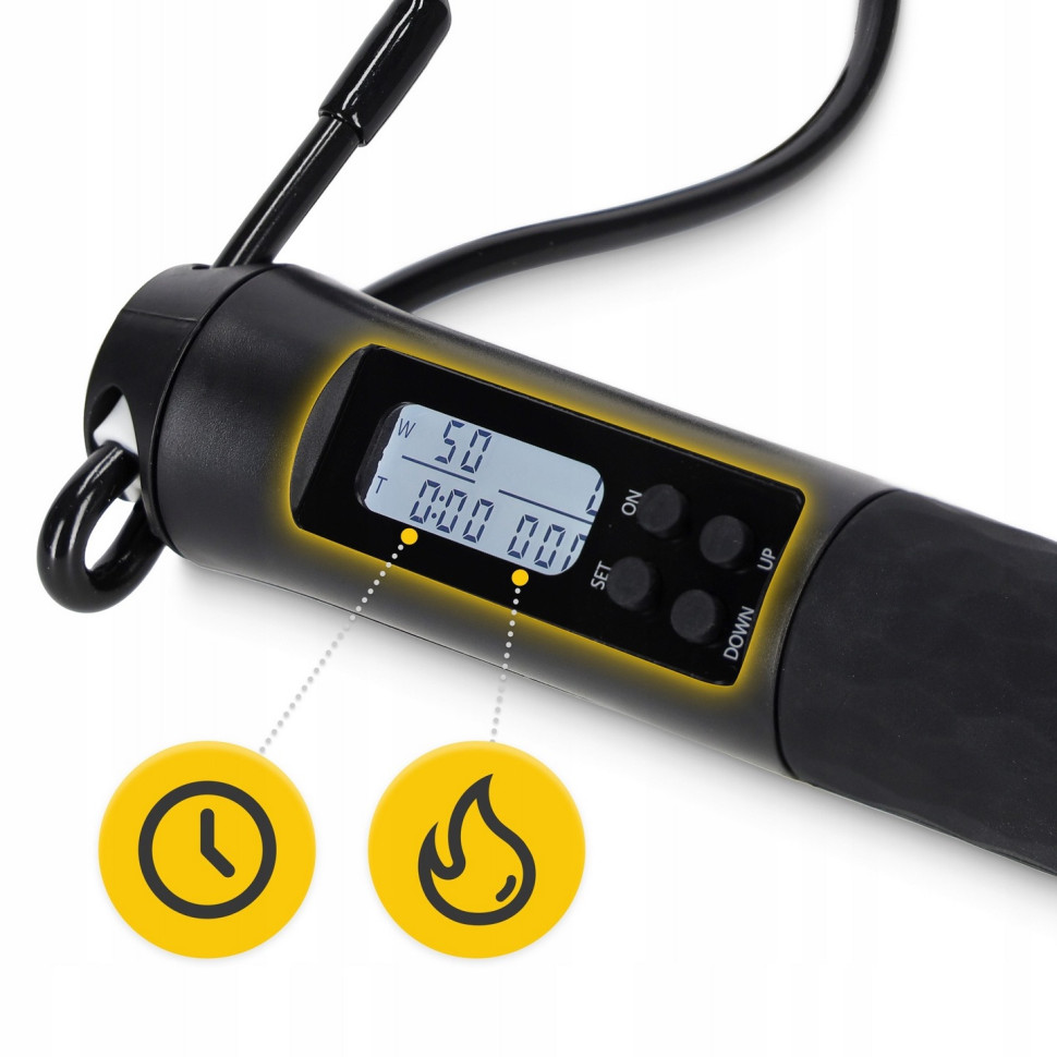 Скакалка со счетчиком 2 в 1 4FIZJO P-5905973402200 проводная-беспроводная, Black 