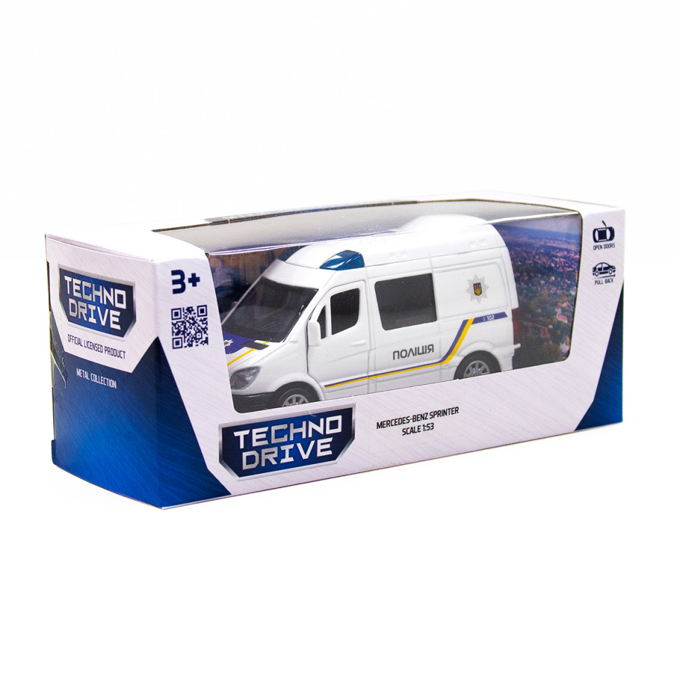 Автомодель дитяча Поліція MERCEDES-BENZ SPRINTER TechnoDrive 250294 інерційна