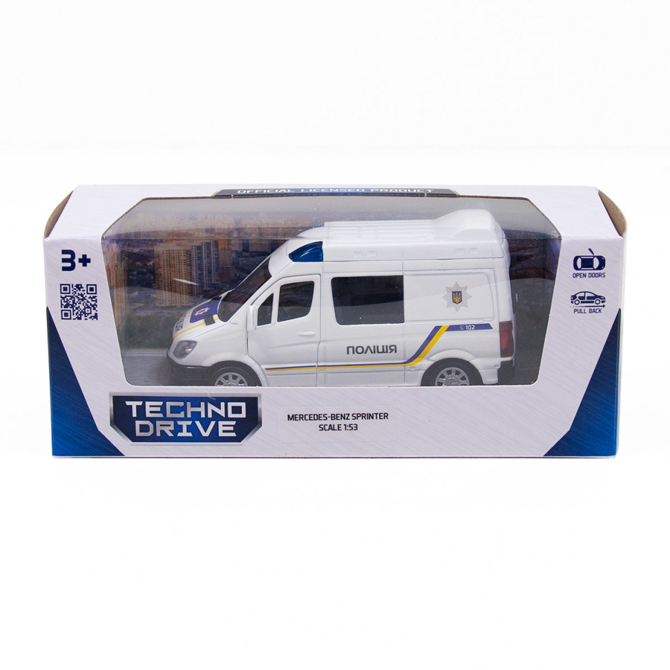Автомодель дитяча Поліція MERCEDES-BENZ SPRINTER TechnoDrive 250294 інерційна