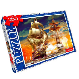 Пазл классический "Морская битва" Danko Toys C260-13-05, 260 элементов