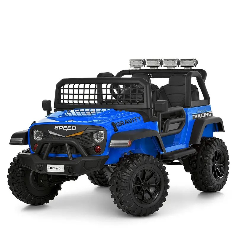 Дитячий електромобіль Джип Bambi Racer M 6376EBLR-4 до 50 кг, синій