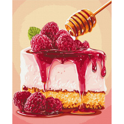 Картина по номерам "Малиновый чизкейк" Brushme BS54445, 40х50 см